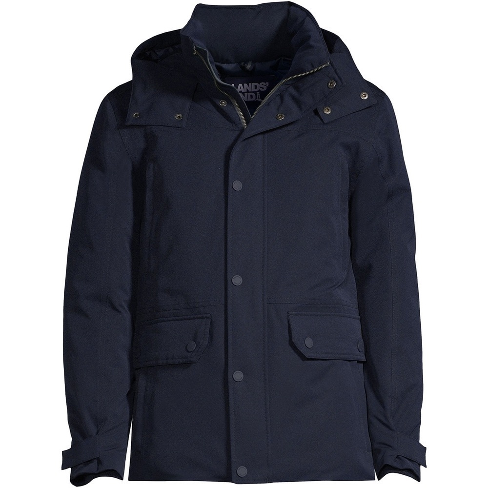 NWT LANDS END Men's Expedition Waterproof Down Jacket (LIGHT STONE)